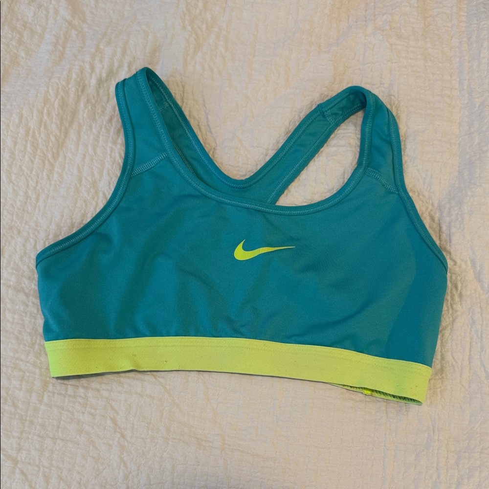 Nike Women's Aqua and Lime sports bra